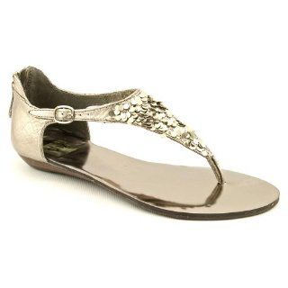 Vita Rocco Open Toe Thongs Sandals Shoes Silver Womens New/Display