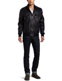 Michael Kors Mens Hoover Leather Jacket Clothing