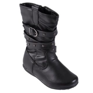 Collection Toddlers Buckle Detail Faux Leather Slouchy Boots Shoes