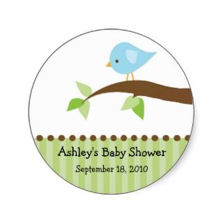 Baby Blue Bird Baby Shower Sticker