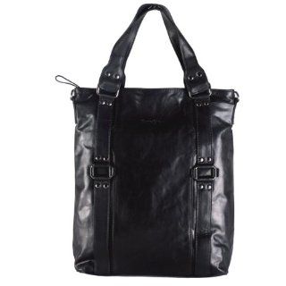   crafted handbag in genuine black leather (13 x 15 x 4 in.) Shoes