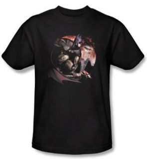 Batman T Shirt   Arkham City Blood Moon Adult Black Tee