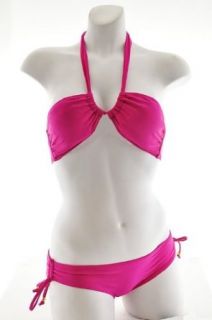 Womens Two piece halter bikini swimwear with removable