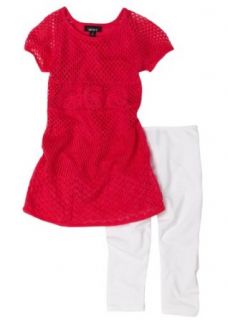 Amy Byer Girls 7 16 Crochet Sweater Dress With Leggings