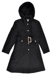 Rothschild Big Girls Long Black Hooded Wool Coat (7