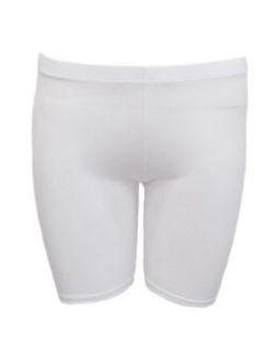 Ladies White Cotton Spandex Comfort Biker Short Style