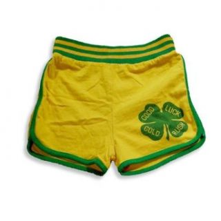 Gold Rush Outfitters   Girls Gym Shorts, Gold, Green 17271