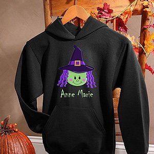 Girls Personalized Halloween Sweatshirts   Witch Sports
