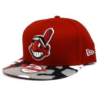 Cleveland Indians Red Camo Strapback Hat Clothing