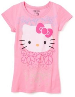 Hello Kitty Girls 7 16 Big Face Peace T,Pink,S (7/8