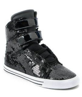 Supra Womens Society Black Sequin High Top Shoe Shoes