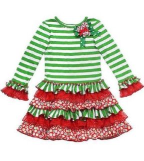 Rare Editions Girls 2T 6x Candy Cane Applique Striped