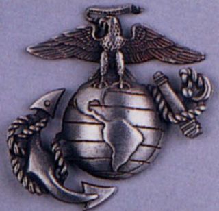 Pewter USMC Marine Corps Logo Insignia Pin Clothing