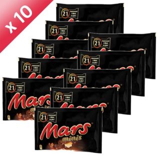 10   Achat / Vente CONFISERIE DE CHOCOLAT MARS Mini Sachets 400g x 10