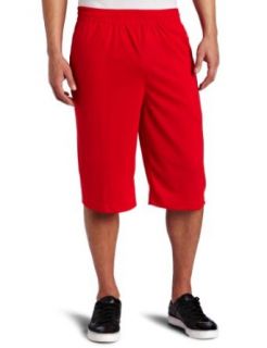 Southpole Mens Basic Workout Shorts, Red, X Large