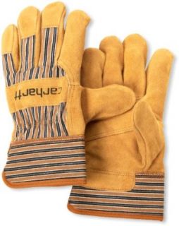 Carhartt Mens Suede Work Glove with Safety Cuff, Brown
