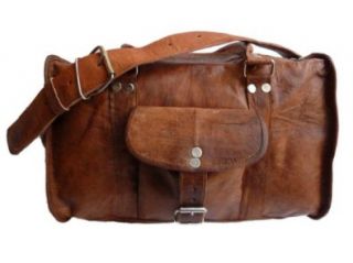 Satchel Shoulder Bag Holdall Duffel Bag Unisex R5   Brown Shoes
