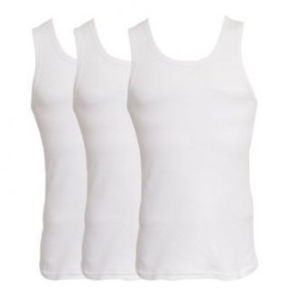 Vest (Pack of 3) (Chest 35 37inch (Small)) (White) Clothing
