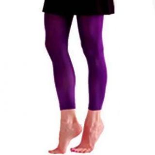 Solid Purple Ultra Stretchy Semi Opaque Footless Tights