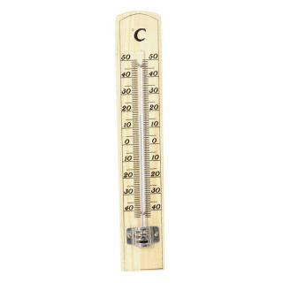 Thermomètre bois double graduation   Longueur 19 cm