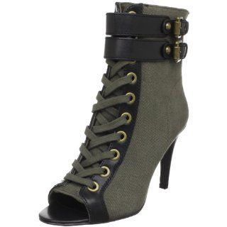 Womens Follie Lace Up Ankle Bootie, Army/Black, 39 M EU/9 M US Shoes