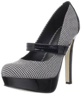 Girl Womens Vexxx Mary Jane Pump,Black Houndstooth,8 M US Shoes