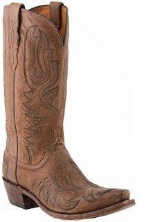  Lucchese 1883 Western Tumbled Saffia Goat M1030 Brown Shoes