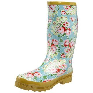 com Barefoot Tess Womens Rain Boot Floral,Light Blue,11 M US Shoes