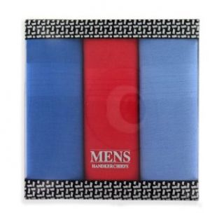 Mens Handkerchiefs (HH46)   Large Gift Box Of 2 Blue & 1