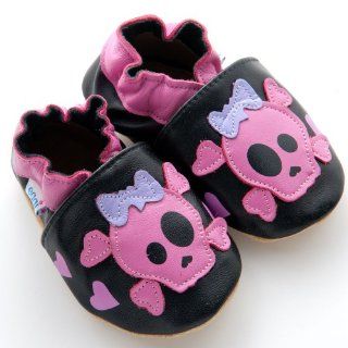  Eggi Soft Sole Skull Face Girls Crib Shoes (12 18 Months) Shoes