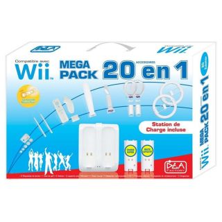 MEGA PACK 20 en 1 BLANC DEA FACTORY Wii   Achat / Vente LOT ACCESSOIRE