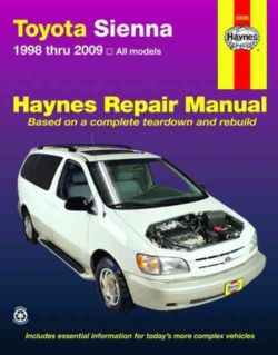 Haynes Repair Manual Toyota Sienna 1998 Through 2009 (Paperback) Today