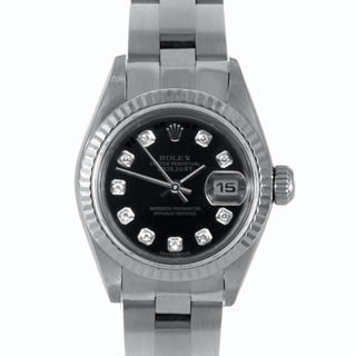 Pre owned Rolex Womens Stainless Steel Datejust Diamond Watch