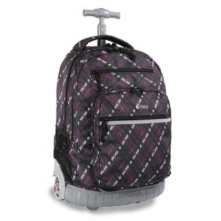 World Sunset Preppy Purple 19.5 inch Rolling Laptop Backpack