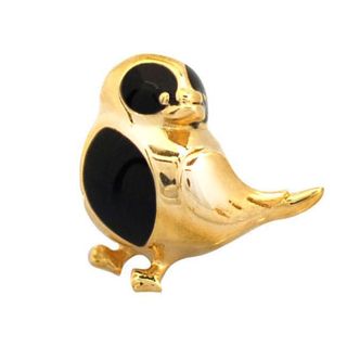 De Buman Gold plated Sterling Silver Enamel Bird Charm Bead