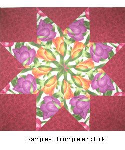 Tulip Floral Fabric 12 Block Kaleidoscope Quilt Kit