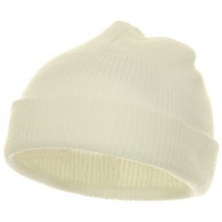 Infant Knit Cuff Beanie   White W20S14F Clothing