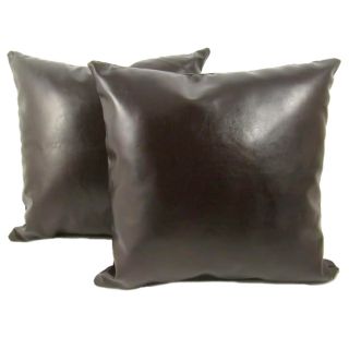 Faux Leather 18 inch Throw Pillows (Set of 2)