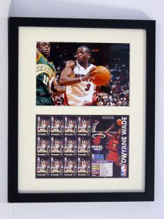 Dwayne Wade Framed Stamp Collection with Photo and Certificate