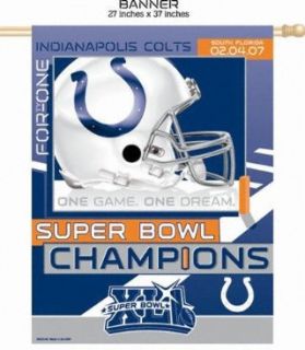 Indianapolis Colts Super Bowl XLI Champions Banner Sports