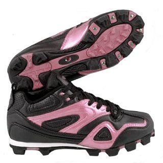  ACACIA Youth Pink Base Hit Low Softball Cleats BLACK/PINK 1Y Shoes