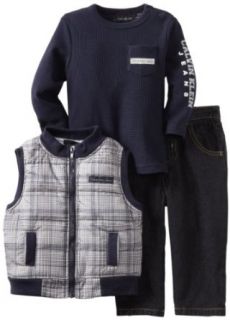 Calvin Klein Boys 2 7 Printed Puffy Vest Set, Assorted, 3T