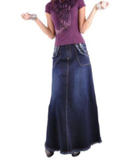 Style J Gorgeous Darling Long Jean Skirt Clothing