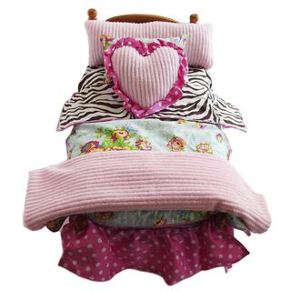 AnnLoren Coco Zebra and Floral Bedding Set 7 pc for American Girl Doll