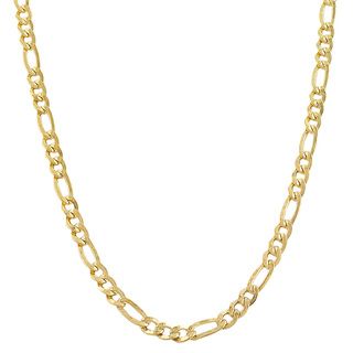 Gold filled Figaro Link Chain Necklace (18 36 inch)