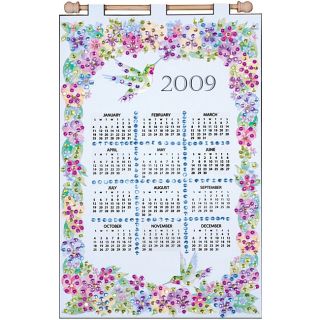 Pansies Jeweled Felt Applique 2009 Calendar Kit
