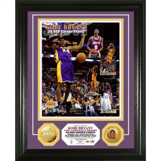 Los Angeles Lakers Kobe Bryant 30,000 Career Points Gold Coin Photo