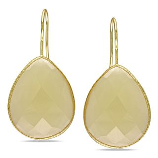 Miadora Yellow plated Synthetic Gemstone Hook Earrings