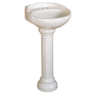 Ceramic 16.5 inch White Pedestal Sink
