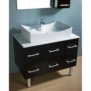 Design Element Paris Contemporary Bathroom Vanity with Vessel Sink